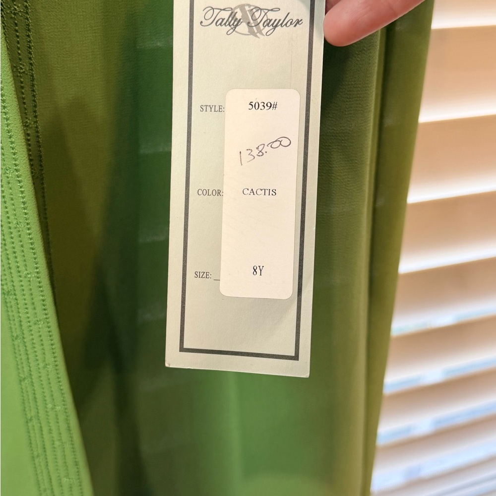Vintage Tally Taylor Elegant Long Green Duster SZ 8 - Picture 5 of 6